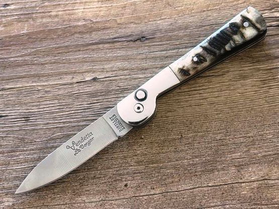Vendetta Prestige, Automatikmesser, Griff Widderhorn, Coutellerie du Bastion Le Berger, Messer Nr. 5 Vendetta Prestige, Automatikmesser, Griff Widderhorn, Coutellerie du Bastion Le Berger, Messer Nr. 5