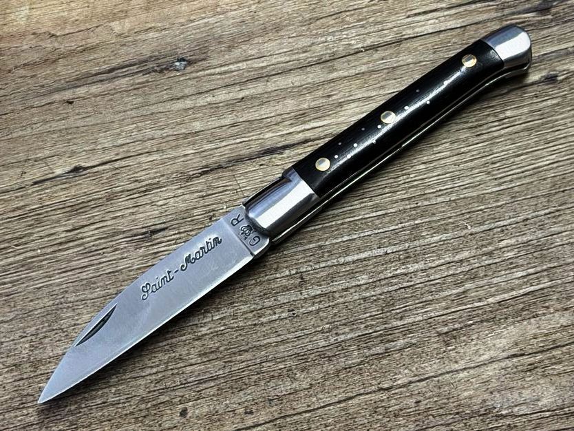 Das Saint Martin Petit, reich verziert, französisches Taschenmesser, Griff Ebenholz, Schmiede Thiers Issard Das Saint Martin Petit, reich verziert, französisches Taschenmesser, Griff Ebenholz, Schmiede Thiers Issard