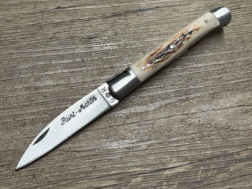 Das Saint Martin Petit, französisches Taschenmesser, Griff Hirschhorn, Schmiede Thiers Issard, Messer Nr. 1 Das Saint Martin Petit, französisches Taschenmesser, Griff Hirschhorn, Schmiede Thiers Issard, Messer Nr. 1
