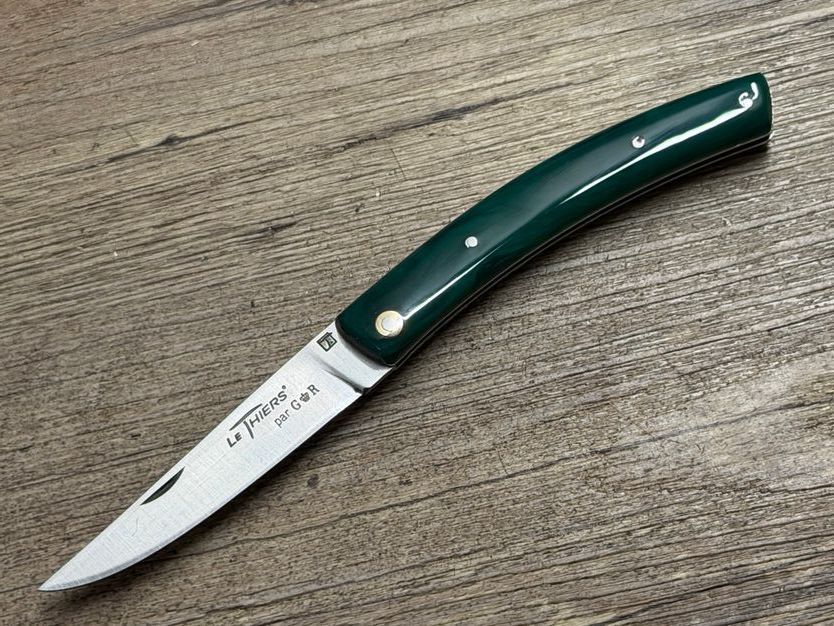Le Thiers Taschenmesser, Griff Malachit, Klinge Sandvik, Stecketui, Schmiede Thiers Issard Le Thiers Taschenmesser, Griff Malachit, Klinge Sandvik, Stecketui, Schmiede Thiers Issard