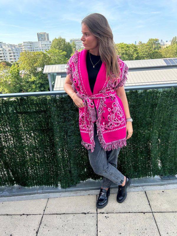 Gilet bandana rose