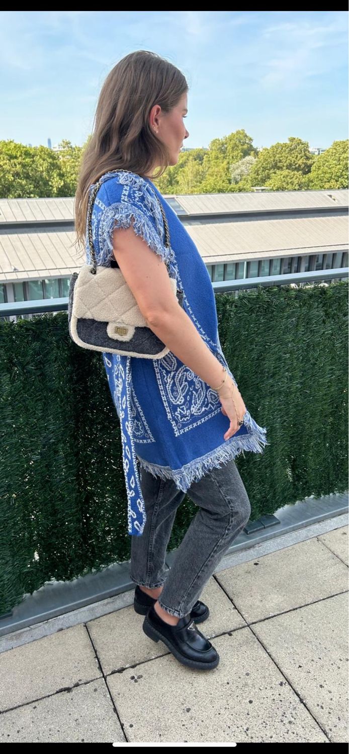 Sac jean fourrure gris