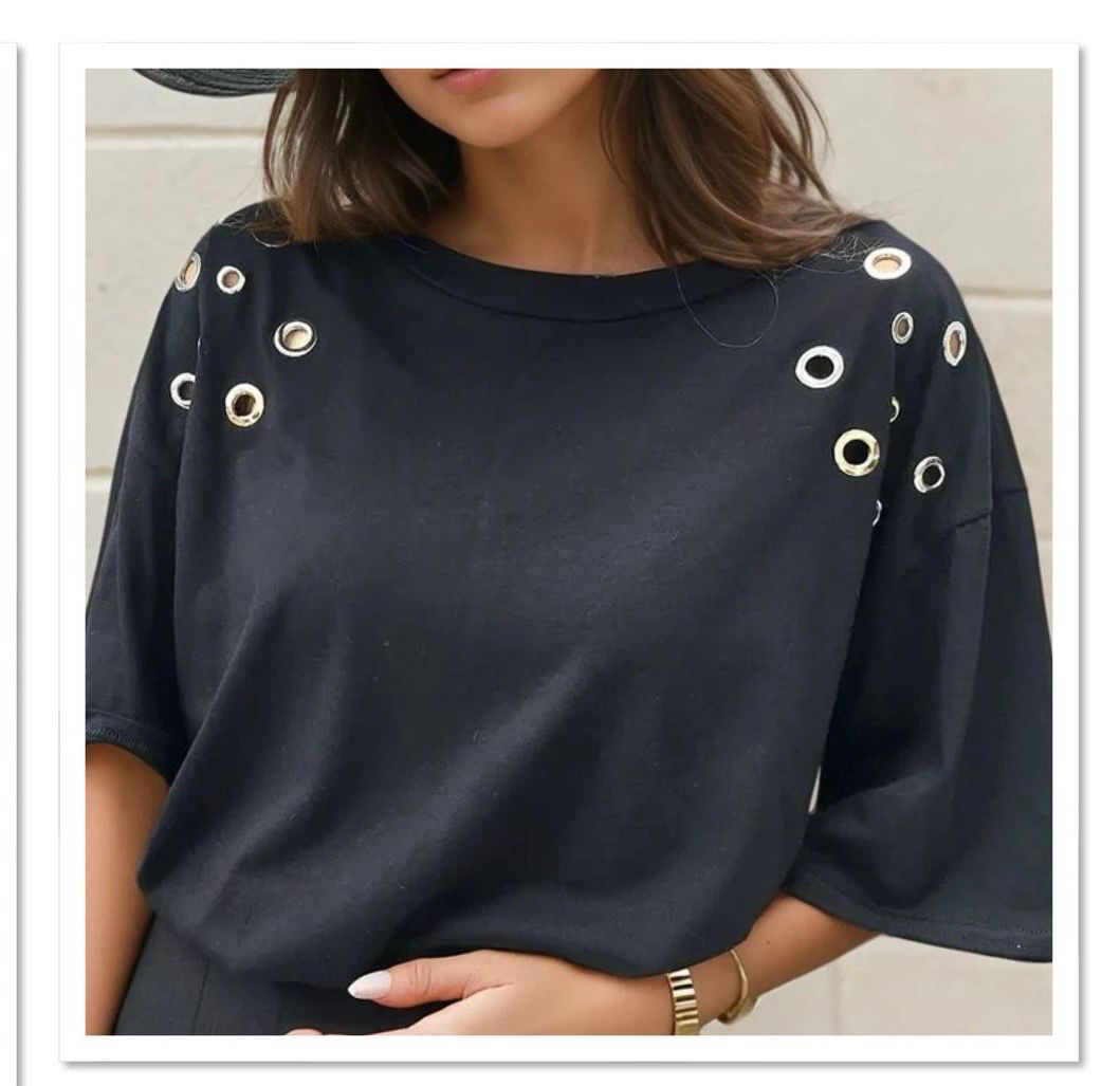 Tee shirt œillet noir