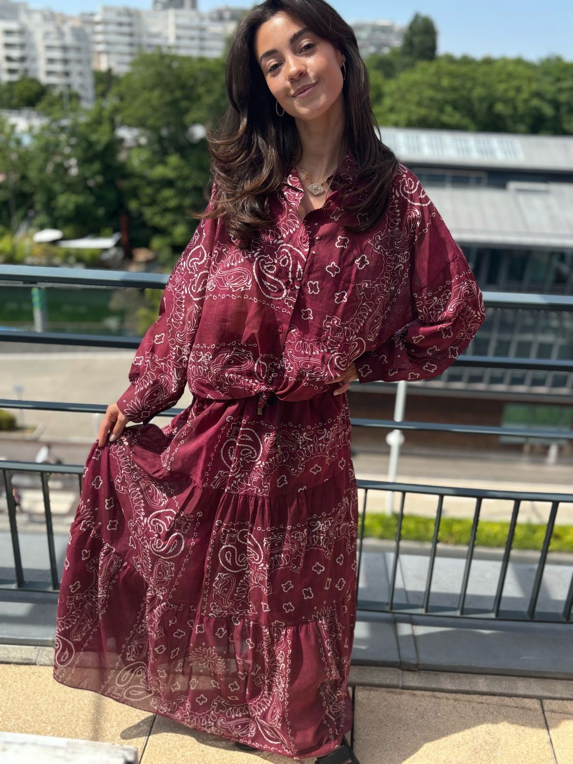Ensemble bandana Bordeaux