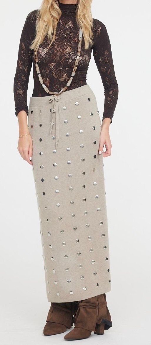 Jupe clous taupe