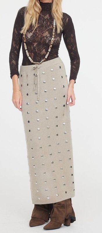 Jupe clous taupe
