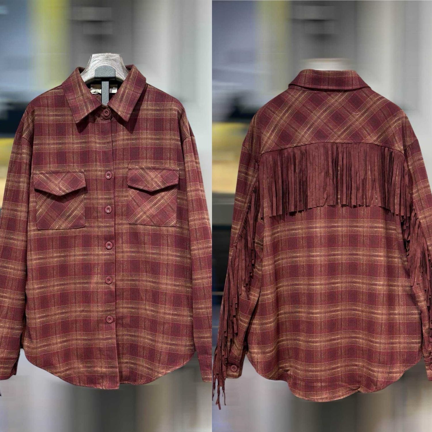 Chemise frange bordeaux