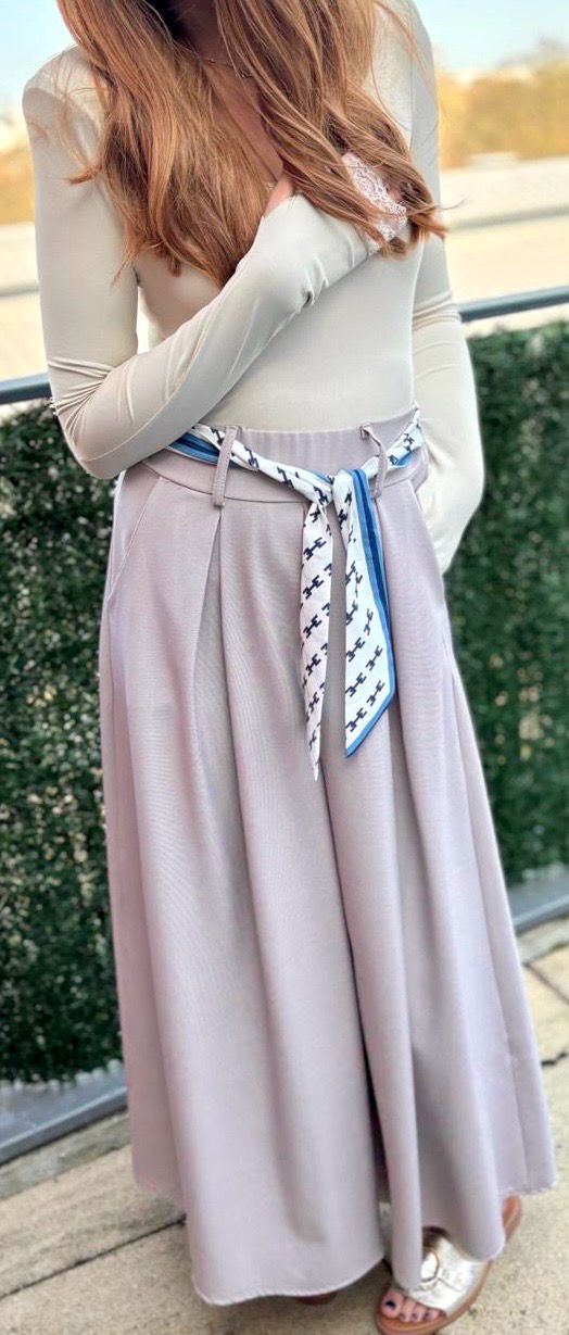 Jupe foulard beige