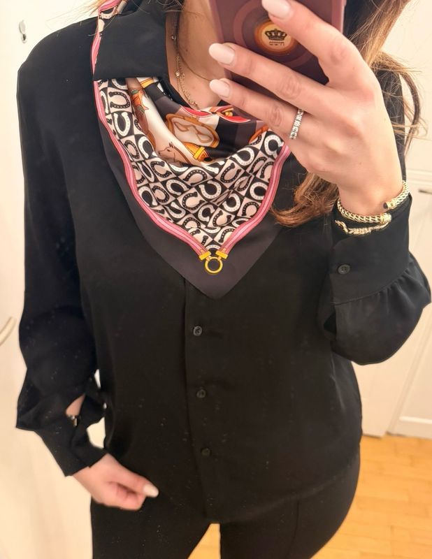 Chemise foulard noir