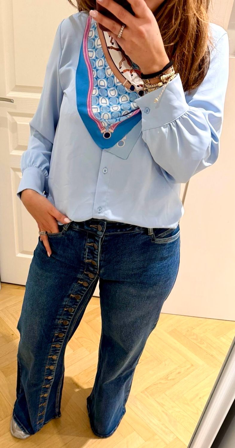 Chemise foulard bleu