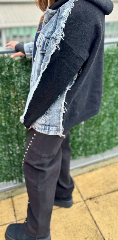 Blouson en jean bi matière