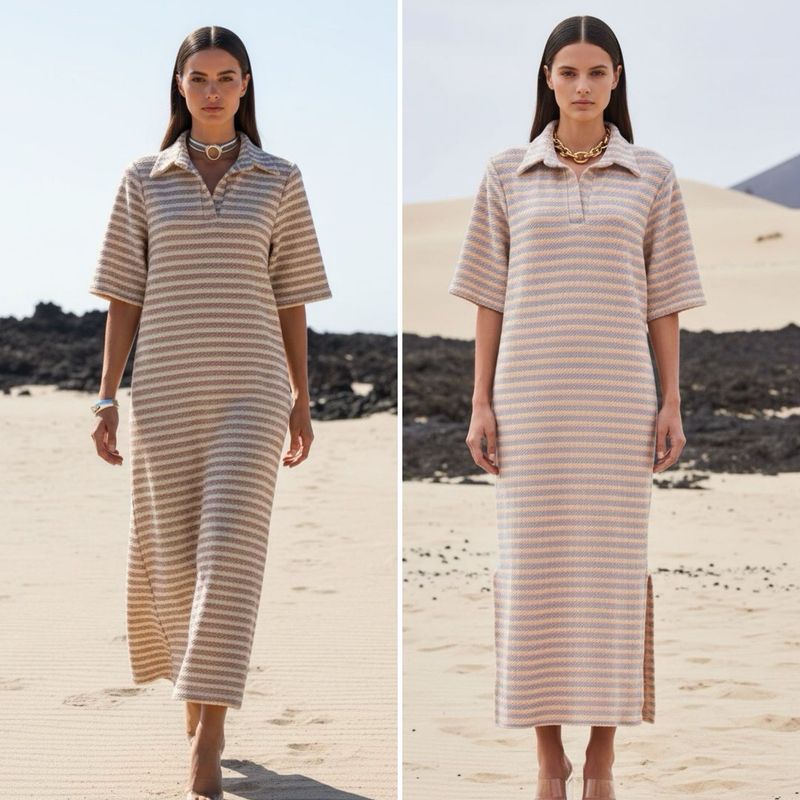 Robe chemise rayée