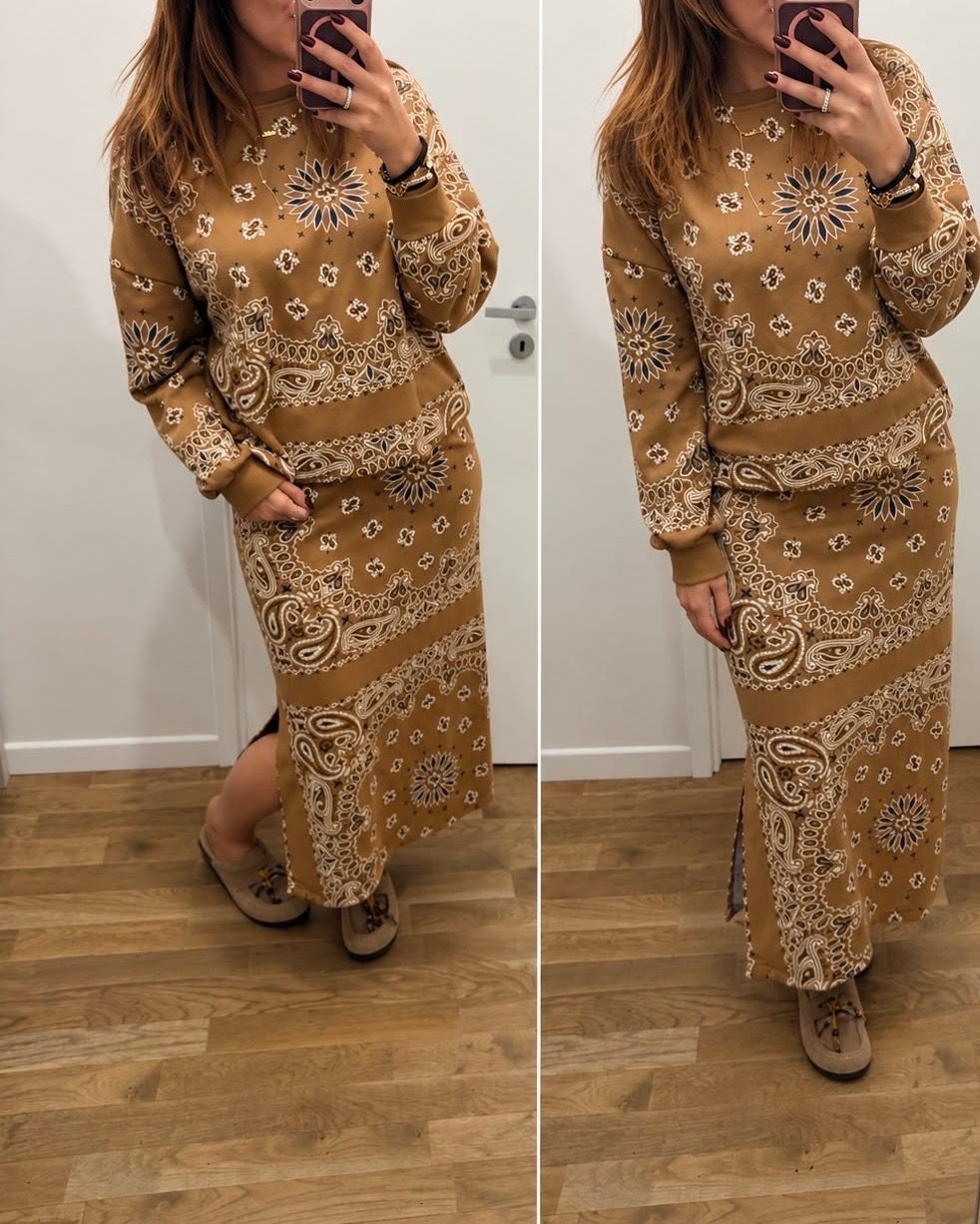 Ensemble bandana camel Ellia
