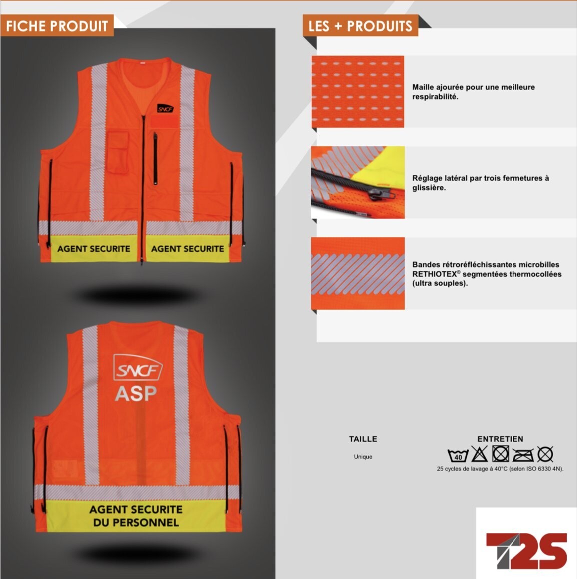 Gilet de sécurité RefleXWear de Degil Safety, orange fluo, taille