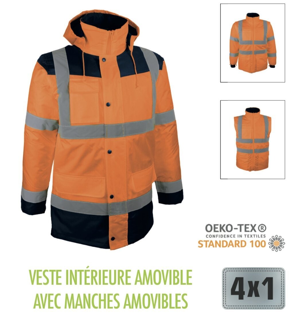 PARKA 4 EN 1 A HAUTE VISIBILITE
