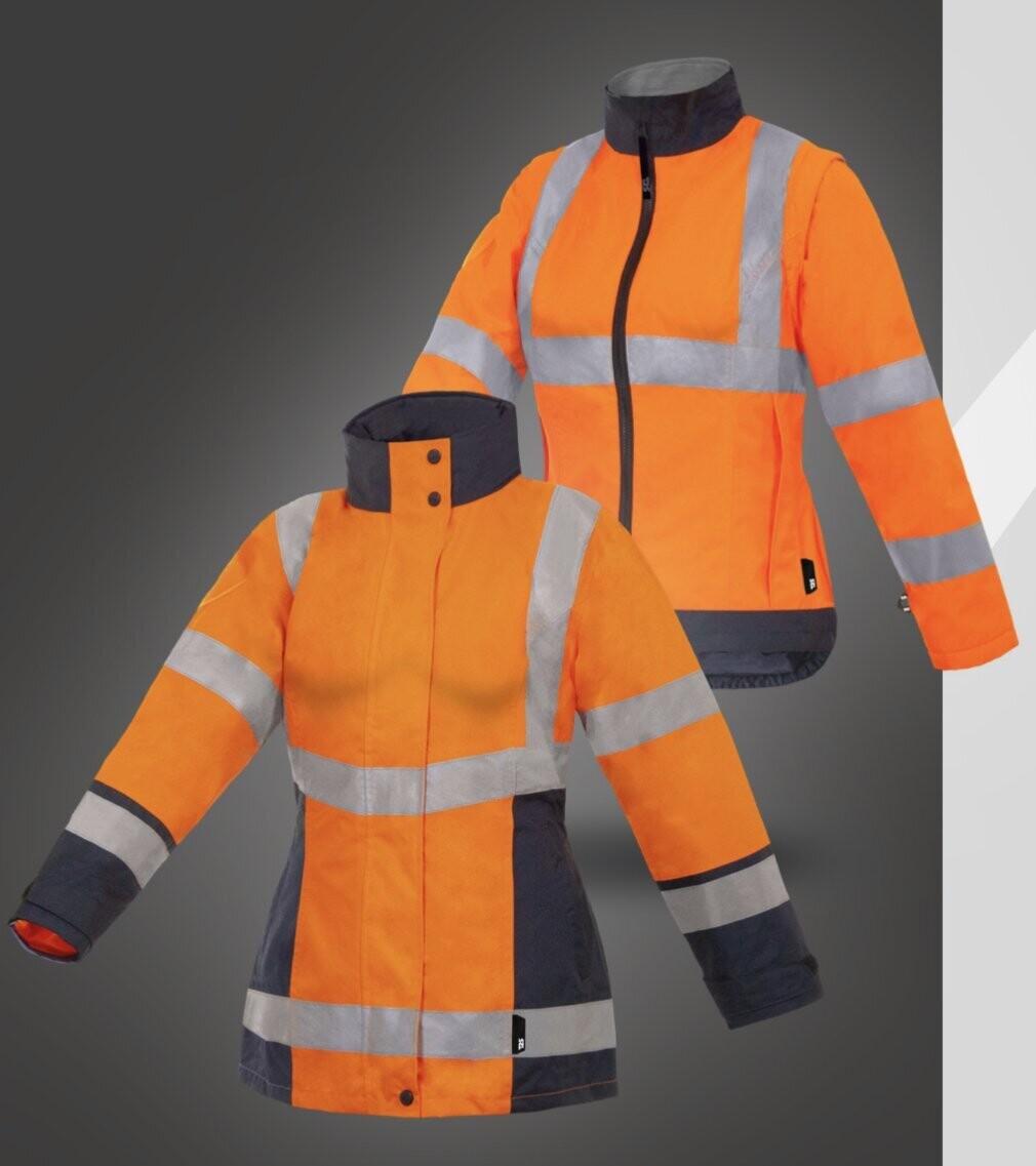 PARKA 4 EN 1 FEMME A HAUTE VISIBILITE
