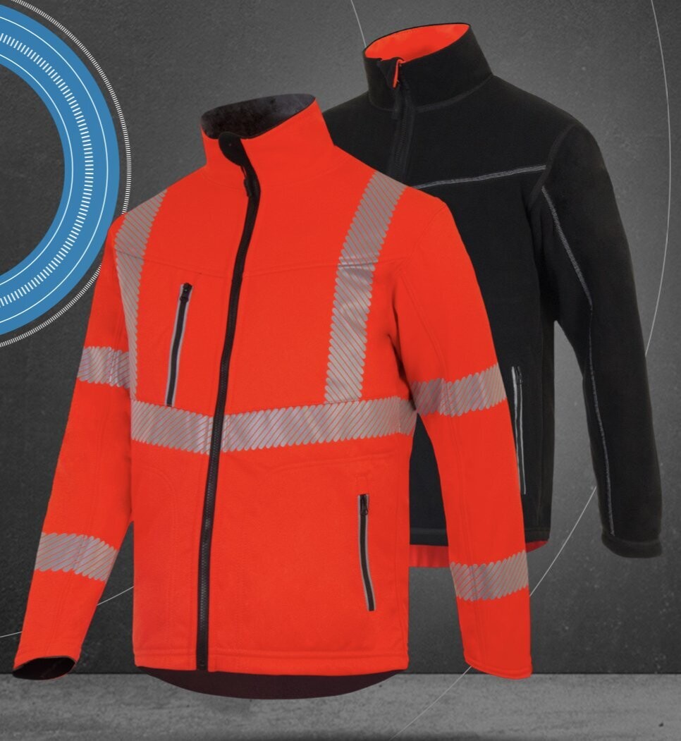 VESTE SOFTSHELL REVERSIBLE A HAUTE VISIBILITE