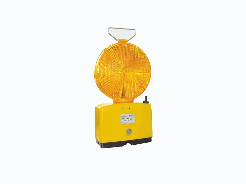 FEU DE CHANTIER FERROVIAIRE JAUNE - DOUBLE FACE