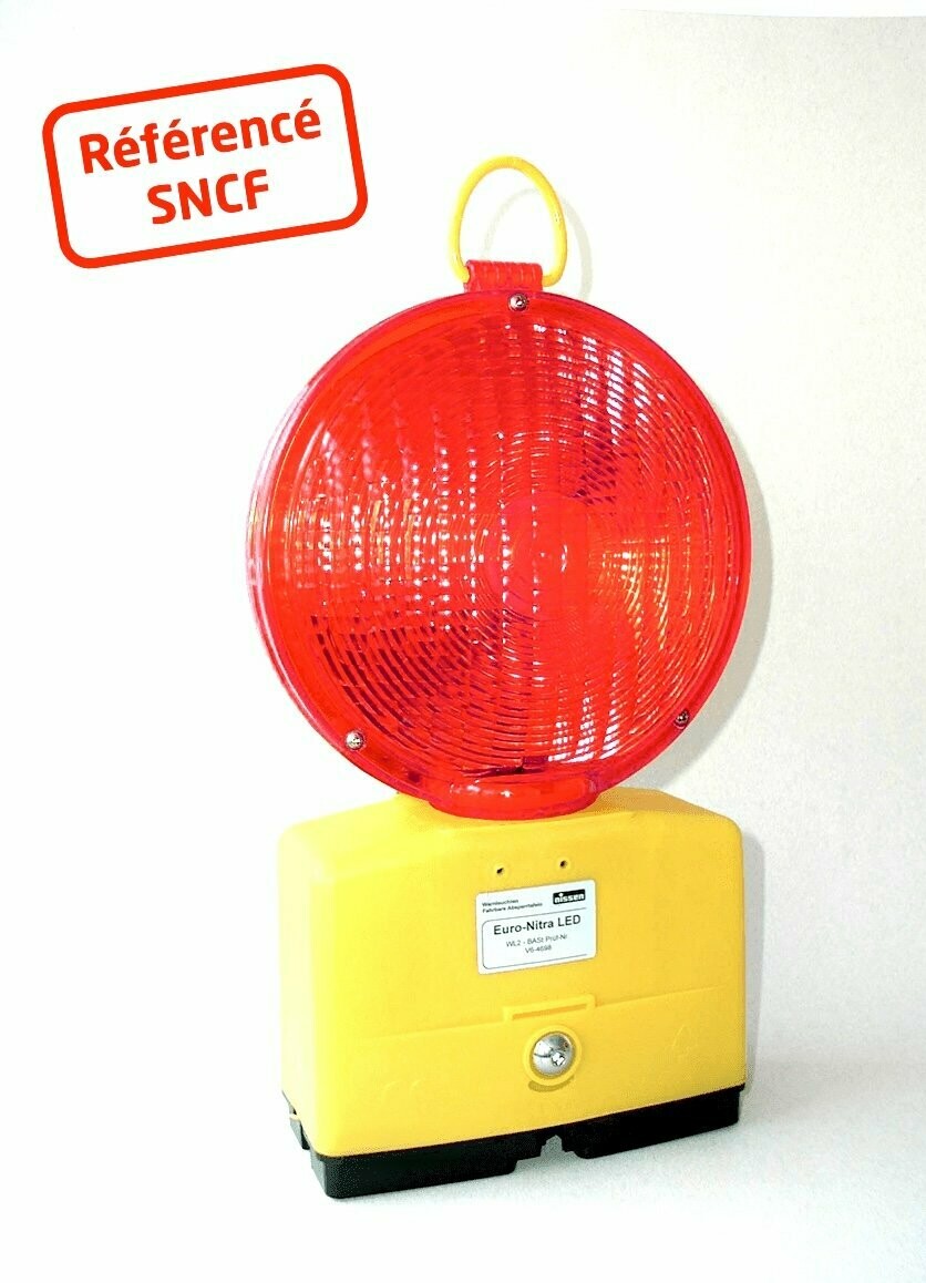 Lampe ferroviaire NISSEN Nitra LED double face rouge – Fixe / Clignotant