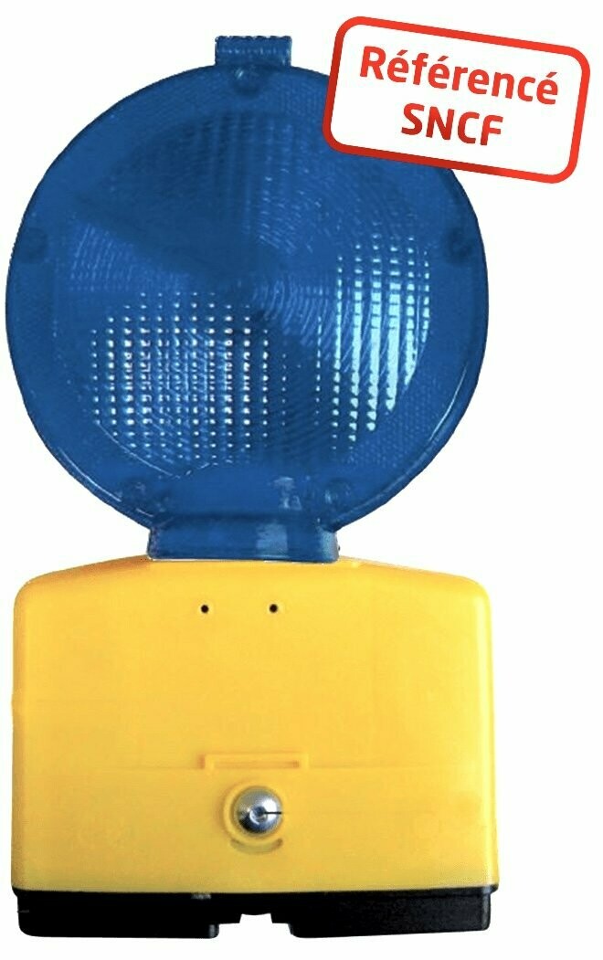 Lampe ferroviaire NISSEN Nitra LED double face bleu – Fixe / Clignotant