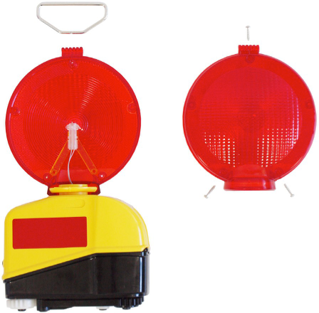 Lampe ferroviaire NISSEN Nitra LED SNCF double face rouge – avec pieds escamotables