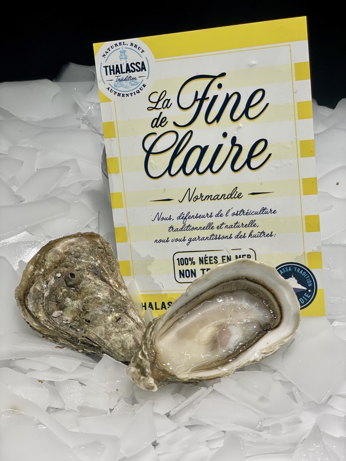 Huîtres fines de claires n°2 de Normandie, élevées et affinées en claire