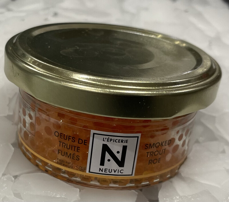 Oeufs de truite fumés, saveur subtile et légèrement boisée