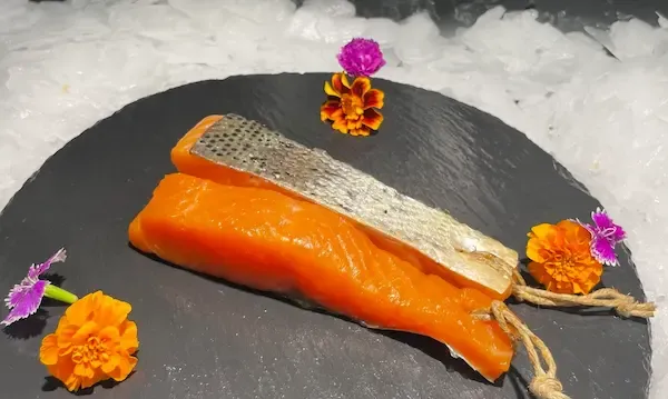 Pavé de saumon fumé à la ficelle, fumage traditionnel, chair fondante et savoureuse 
