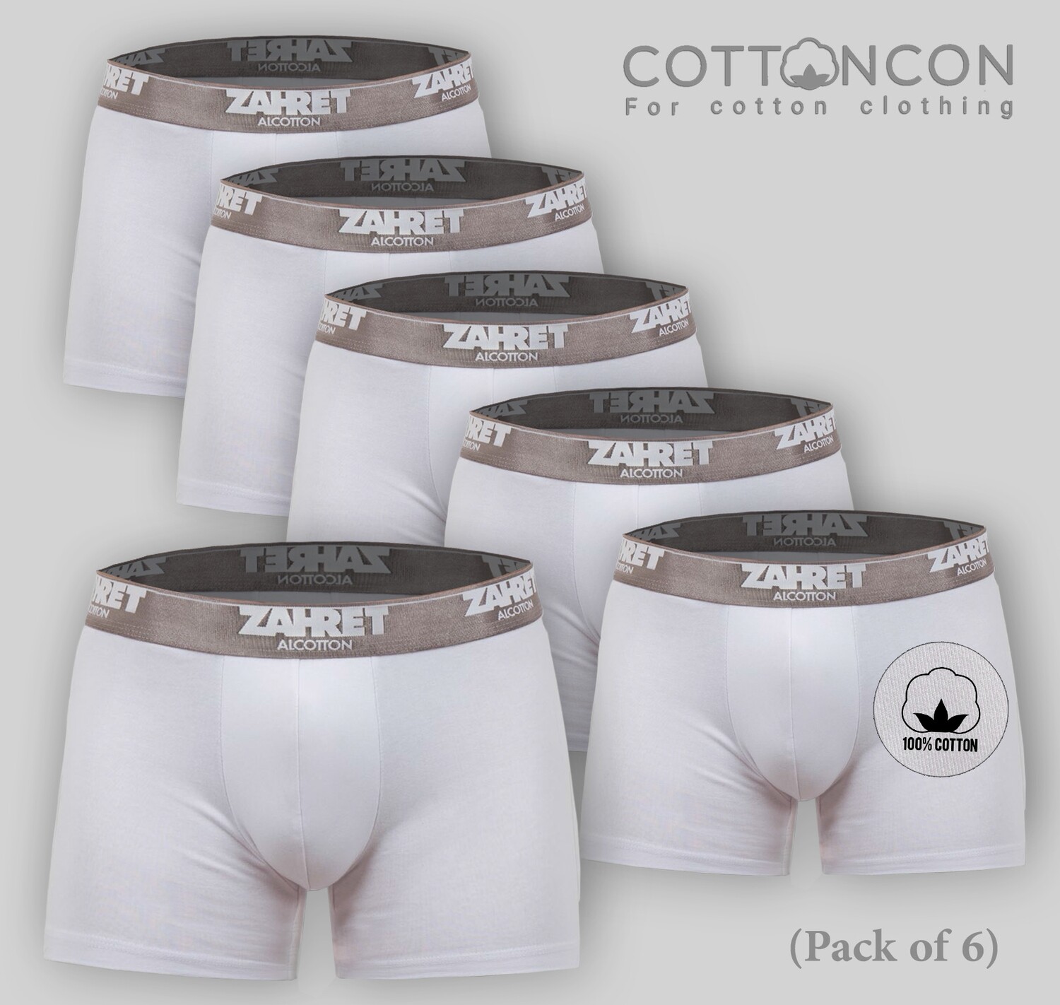 Men's Boxer Long Soft Cotton Men Pack Breathable Men's Underwear Boxer Briefs (Pack of 6)