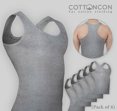 Men's UnderShirt, Super Soft Tank Top with 100% Original Cotton, Naturally Breathable Undershirt, Sweat Absorption, for Men (Pack of 6)
