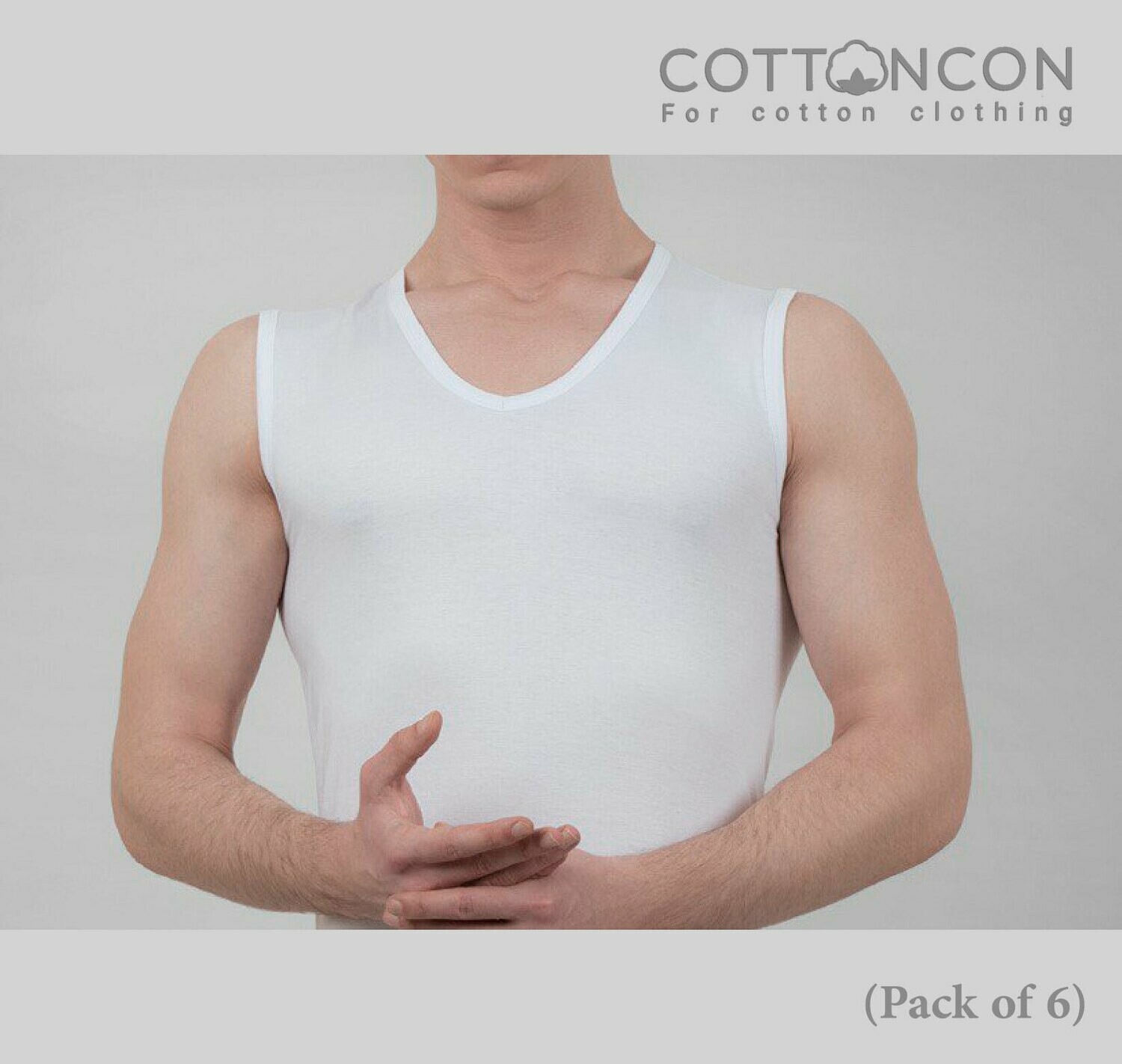 TankTop Underwear Shirt, Super Soft Tank Top with 100% Original Cotton, Naturally Breathable Undershirt, Sweat Absorption, for Men (Pack Of 6)