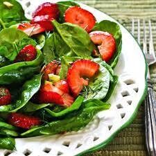 Strawberry Spinach Salad with Almonds and Dill