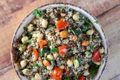 Red Apple Balsamic Roasted Vegetable and Quinoa Salad