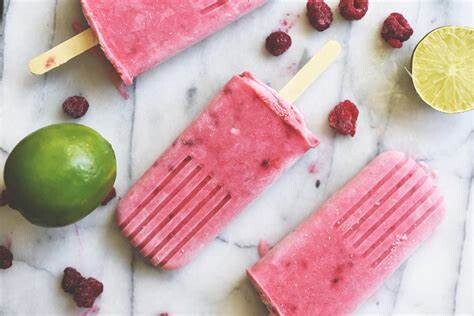 Raspberry and Lime Ice Pops