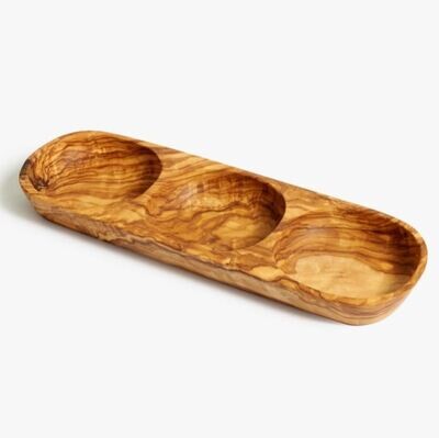 Three Section Tray-Olive wood