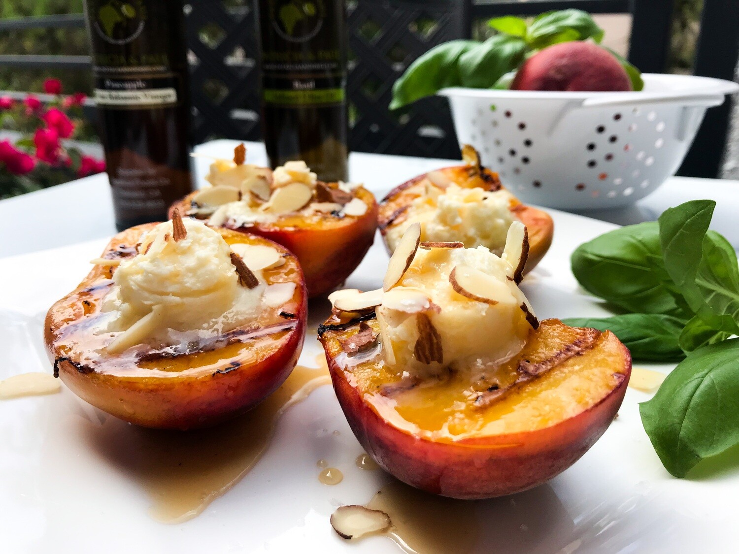 ​Grilled Peaches with Mascarpone & Balsamic Drizzle