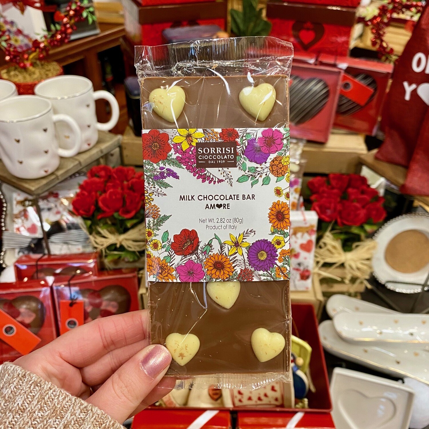 Milk Chocolate bar with hearts