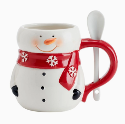 Snowman Mug with Spoon in Gift Box