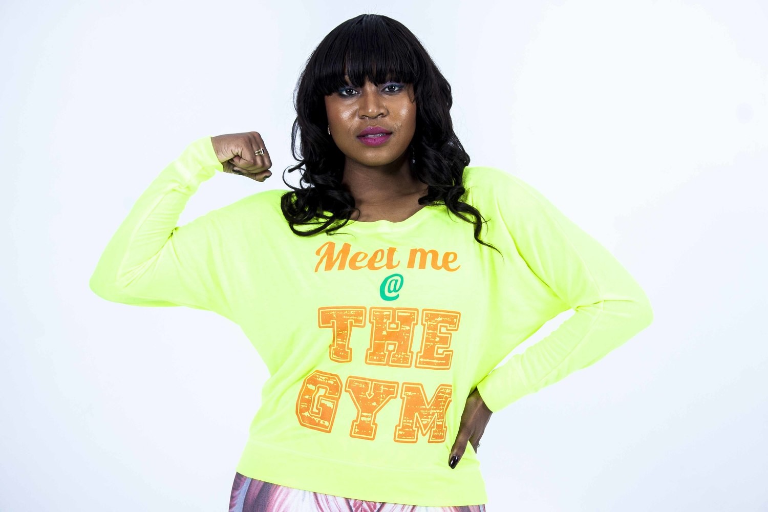 Longsleeve Neon Meet me at the GYM shirt Longsleeve Neon Meet me at the GYM shirt