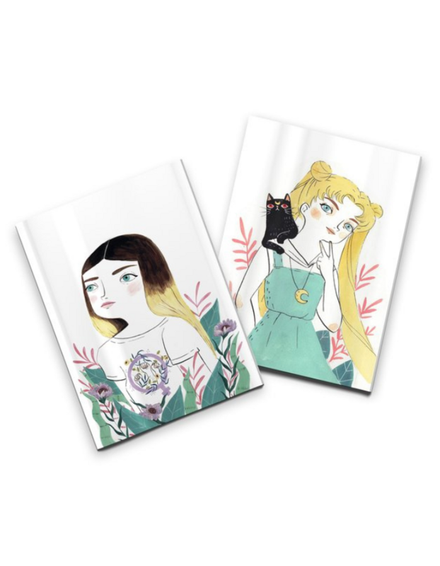 PACK 2 CUADERNOS COSIDOS MARIA HESSE SAKURA Y FEMINISTA
