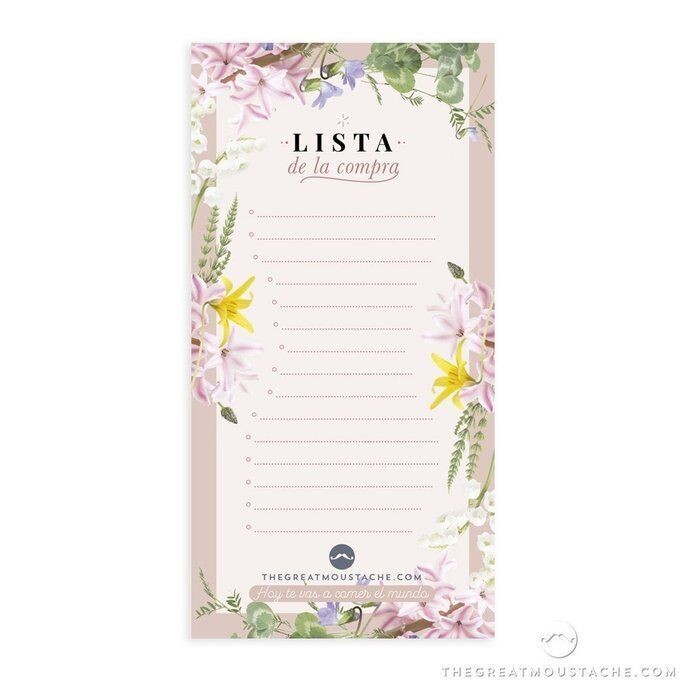 LISTA DE LA COMPRA FLORAL GOURMET BLOC NOTAS