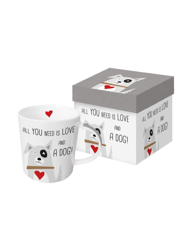 TAZA LOVE AND DOG + CAJA REGALO