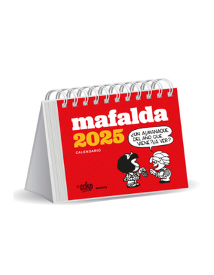 MAFALDA 2025 CALENDARIO ESCRITORIO ROJO