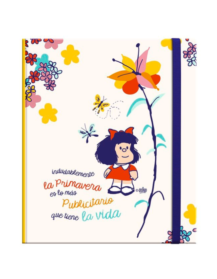 LIBRETA TAPA DURA A5 MAFALDA FLORES GRANDES