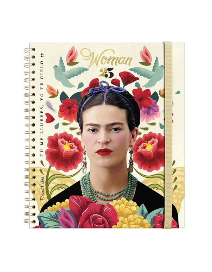 AGENDA ANUAL ESPIRAL A5 D/P FRIDA KAHLO FLOWERS 2025