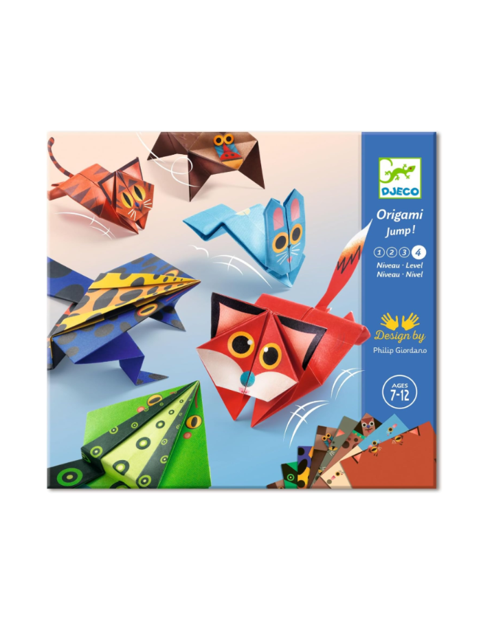 Djeco DJ08702 Origami Jumping Animals - 24 hojas de origami