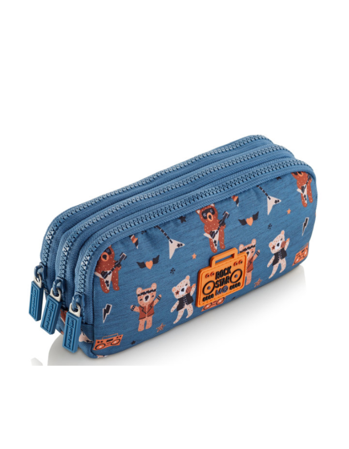 PORTATODO TRIPLE RECTANGULAR RECICLADO ROCK STAR