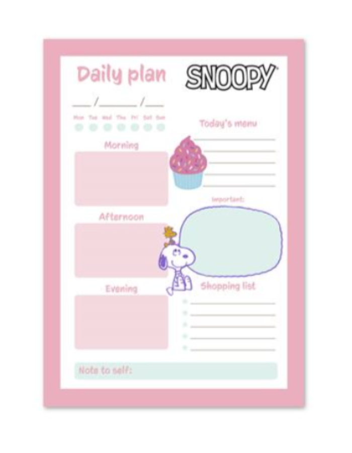 PLAN DIARIO SNOOPY