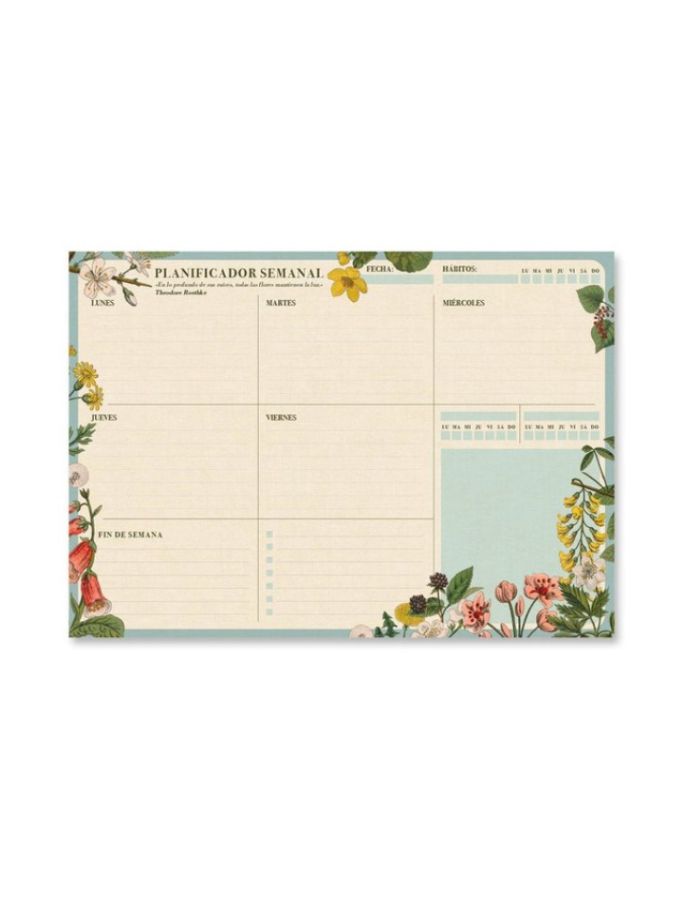 BLOC PLANIFICADOR SEMANAL A4 BOTANICAL ESPAÑOL (Novedad 2025)