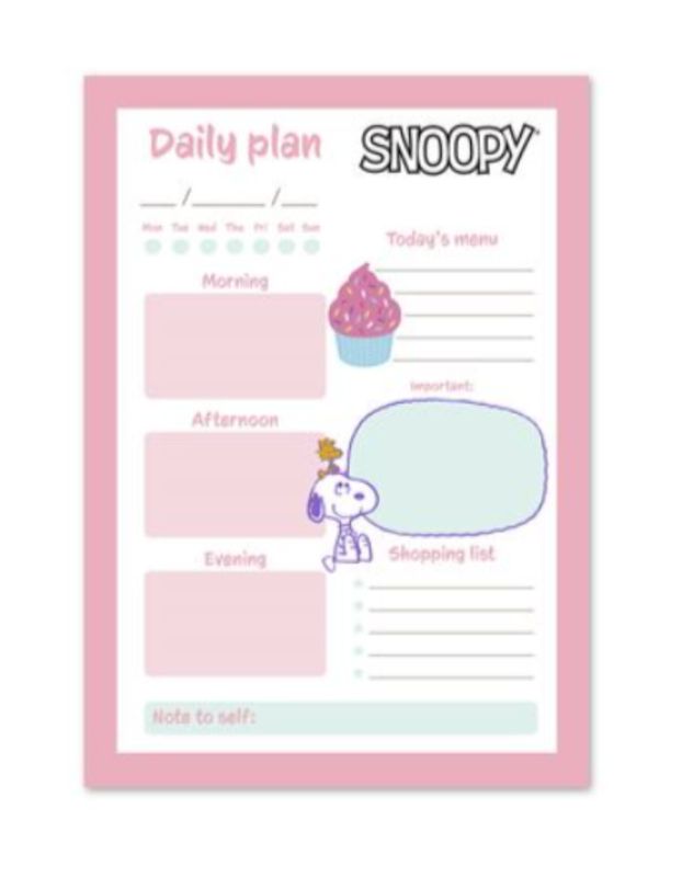 PLAN DIARIO SNOOPY